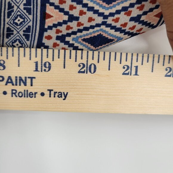 H&M Women Blue Multicolor Aztec Print Crew Neck Casual Mini Dress Size 2 - Picture 5 of 10